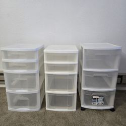 Plastic 3 Clear Drawer Medium Home Organization Storage Container with 3 Drawers