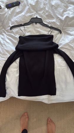 Anthropologie Lightweight Black Off-Shoulder Knit Sweater Top