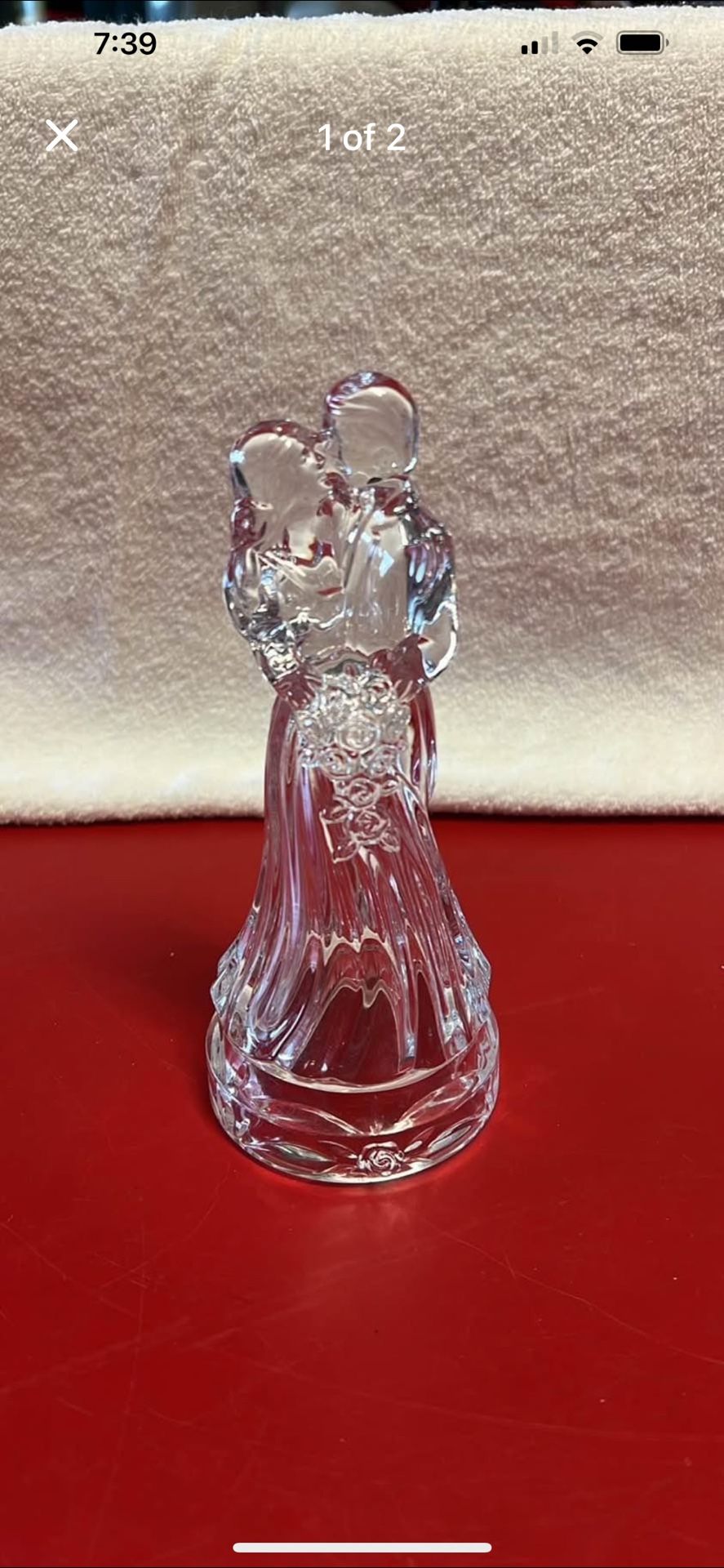 Princess House Wedding Cake Topper Crystal Figurine