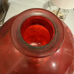 Large Red Glass Vase
