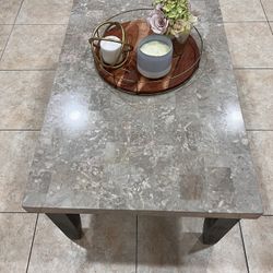 Beige And Brown Real Marble Coffee Table