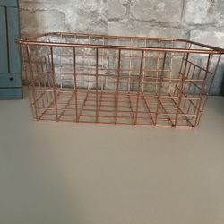 Rose Gold Wired Basket 