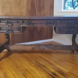Classic Hand Made Antique Desk 64"W  X  23"D