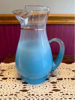 MCM Frosted Turquoise 10” Blendo Pitcher