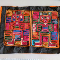 Place Mat Colorful Embroidered Textile Art Folk Art Hand Crafted Hand Stitched