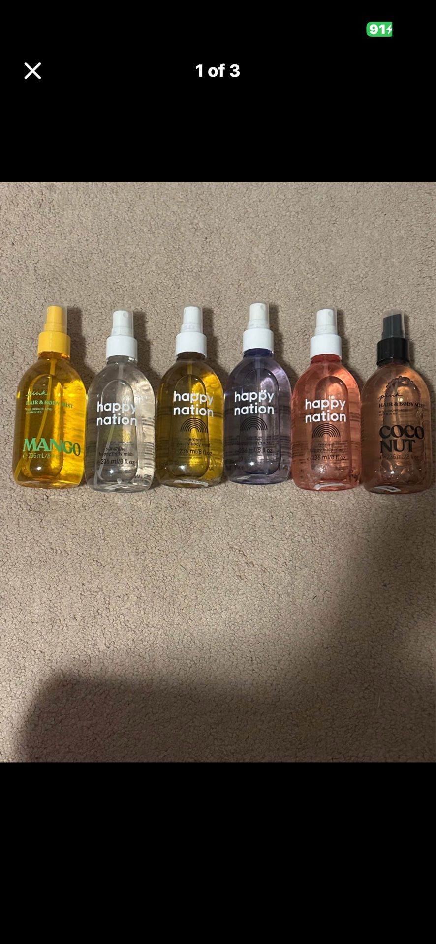 NEW Happy Nation & Pink Body Mist Bundle – 6 Full-Size Sprays
