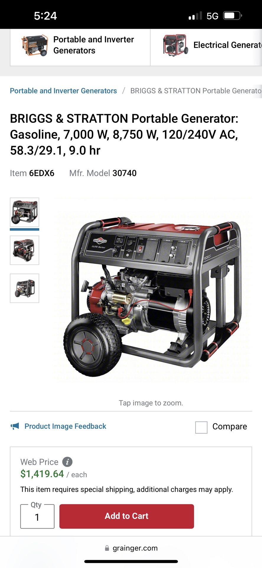 briggs & stratton 7500 watts generator for Sale in Greenfield, CA OfferUp