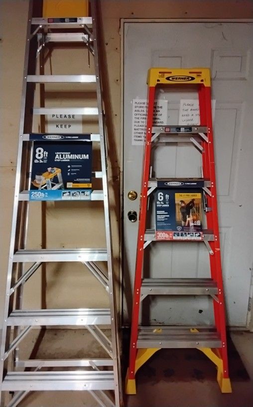 New Werner 6ft. and 8ft. Ladders