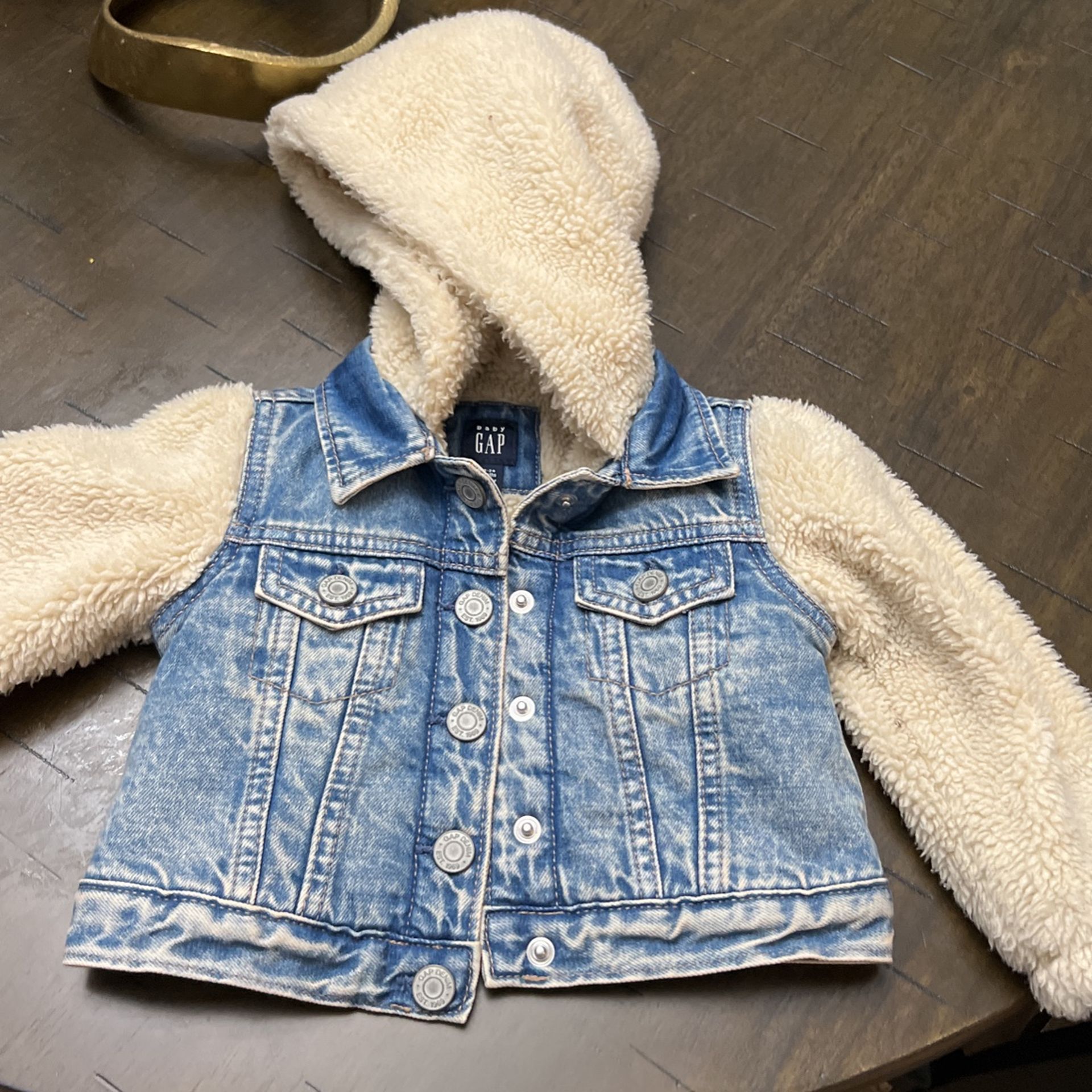 Fleece jean jacket
