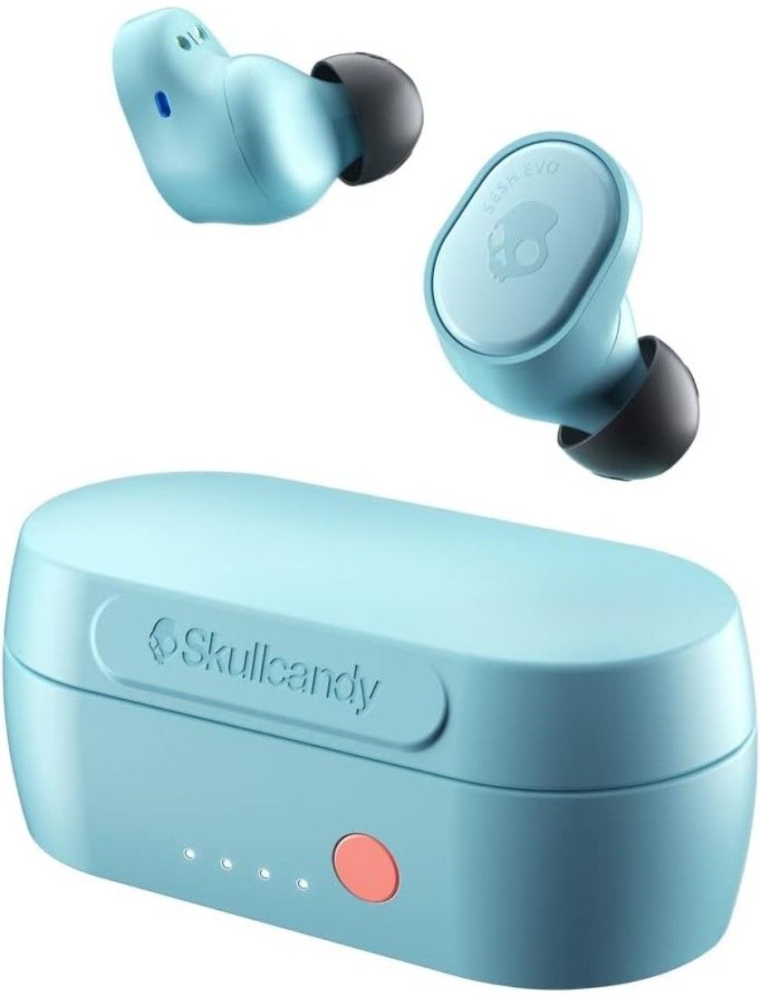 Skullcandy Sesh Evo True Wireless Earbuds - Bluetooth in-Ear Headphones with Charging Plug (Pure Mint)