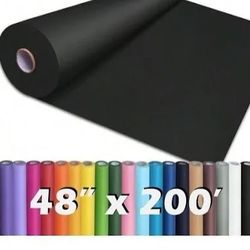 PerkHomy 48" x 200Black Kraft Paper Roll for Craft Bulletin Board Paper Art Table Covering Crafting Gift Wrapping Bouquet Packing Parcel 