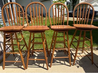 Vintage Union City Chair Wood swivel Bar Stools