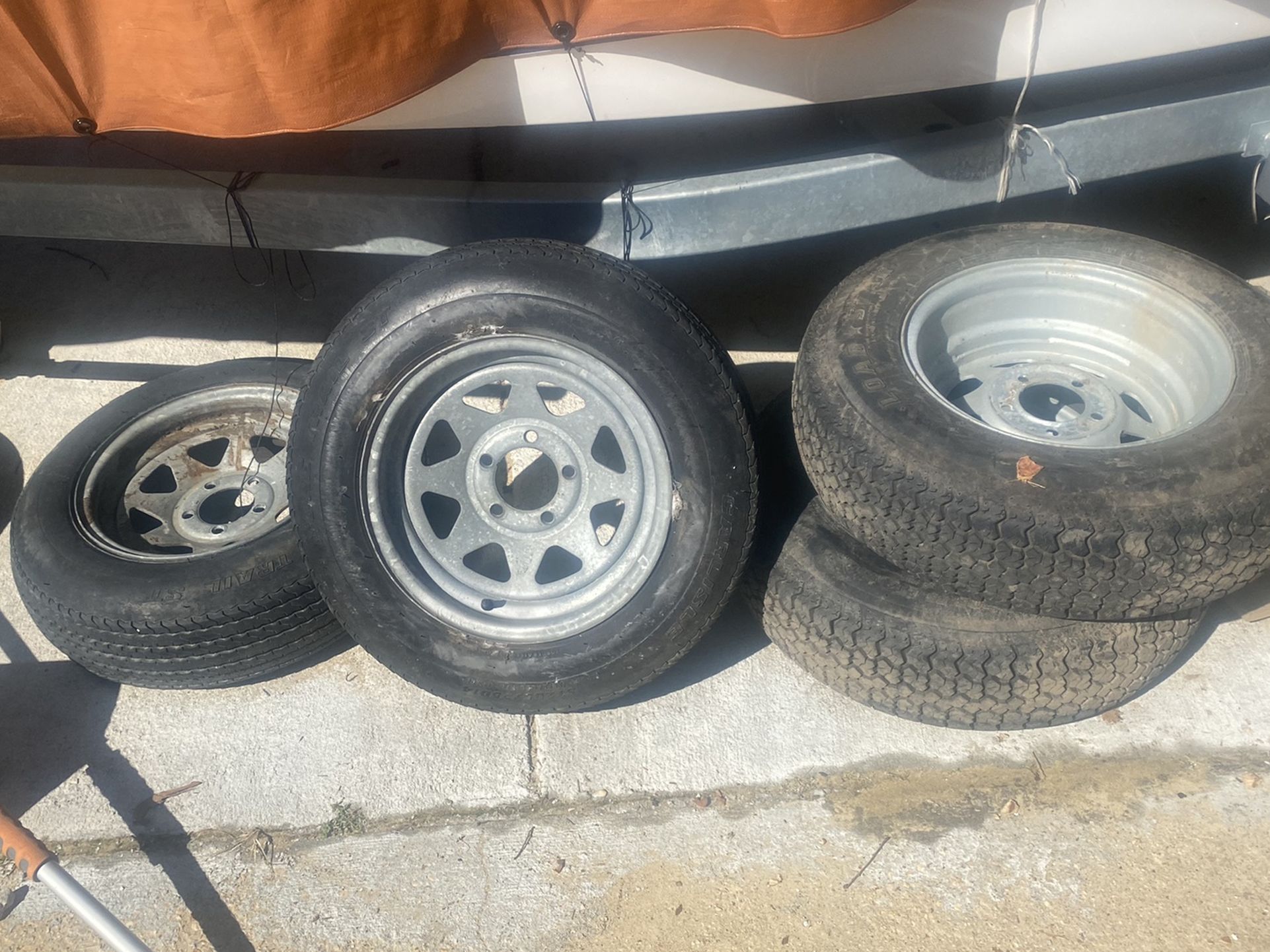 Set Of 4 Trailer Tires With Rims