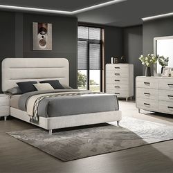 Bedroom Set 4 Pc Queen Size White Finish. New Especial Price 