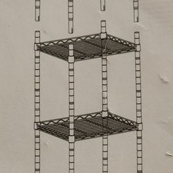 New In Box 12"d x 12"w BLACK Metal Shelving  5 Shelves