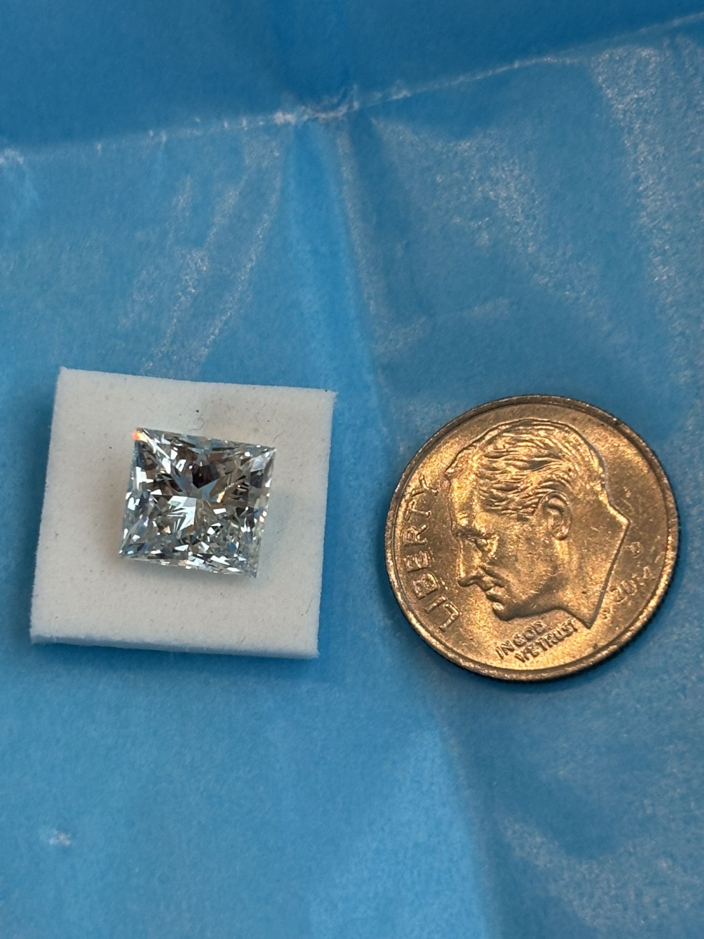 New Loose Certified 3.14 Carat Princess Cut Lab Diamond G VS1