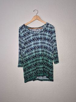 NWOT Christopher And Banks Women's Multi-Color 3/4 Sleeve Blouse Size: Large