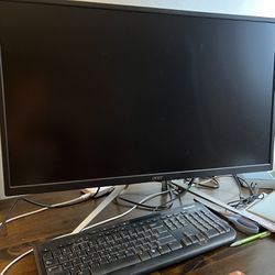 Computer Monitor For At Home Work With Keyboard