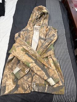 Art & Motion Fleece Factory Men’s Medium Camouflage Full Zip Hoodie Jacket Real Tree Camo