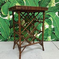 Vintage Rattan Wine Rack