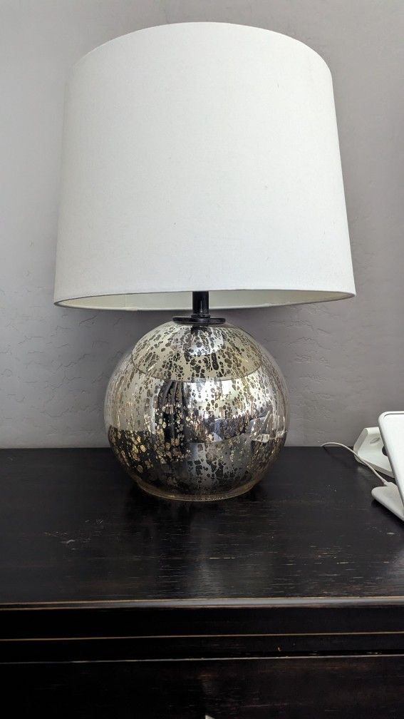 Set Of 2 Mercury Glass Nightstand Lamp