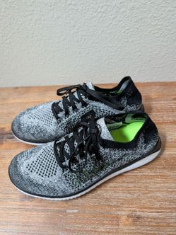 EUC Nike Free Run Flyknit 2018 Women's Running Shoes- White/Black, size 8