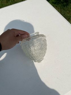Vintage Clear Pressed Glass Pedestal Bowl