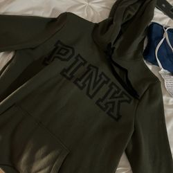 Olive Green Pink Hoodie