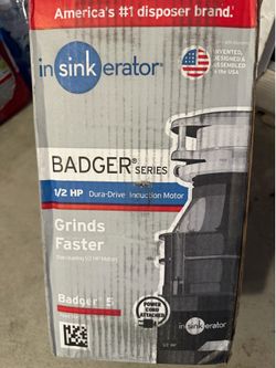 InSinkErator Badger 5 Garbage Disposal with Power Cord, Badger Series 1/2 HP Continuous Feed Food Waste Disposer