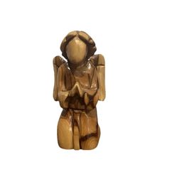 Handmade Kneeling Praying Angel Olive Wood Figurine Figure Vintage Bethlehem