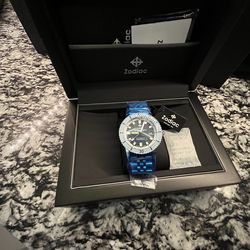 Zodiac Super Sea Wolf Blue Dial/Sky Blue Top Ring | Blue Dial Wristwatch ZO9287