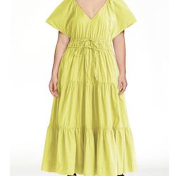 Women’s plus size 2XL sun dress with ruffled details midi length