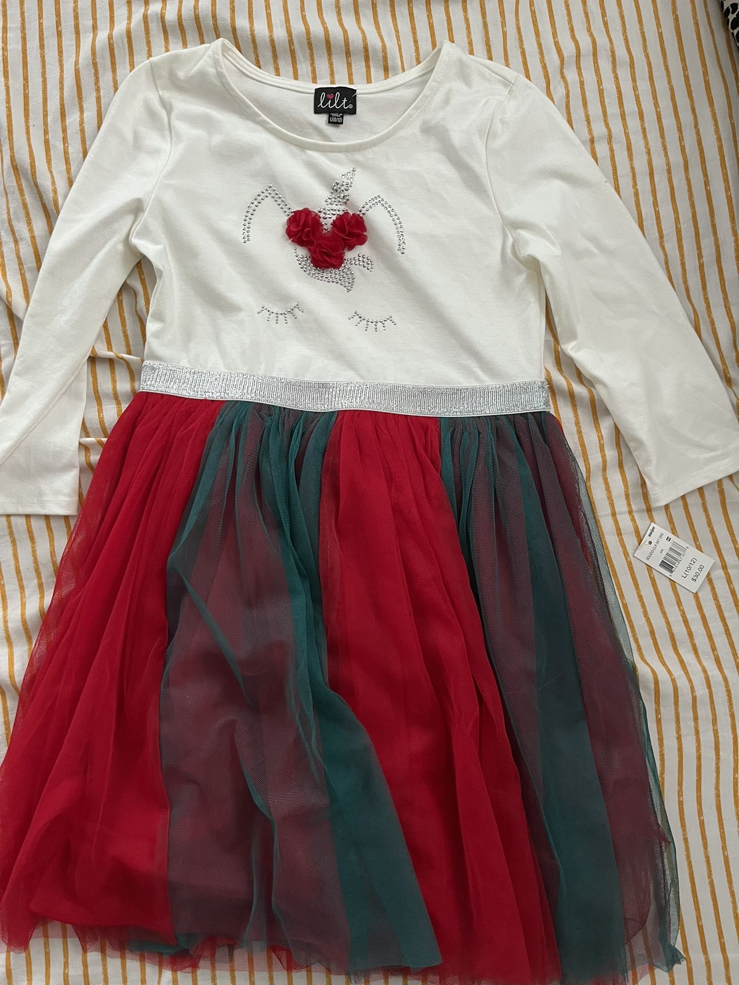 Unicorn Dress Girls Size Large 10/12 NEW