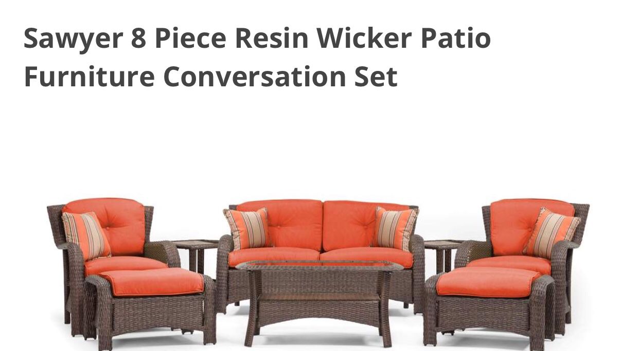 6-Piece Patio Furniture Conversation Set (Resin Wicker)