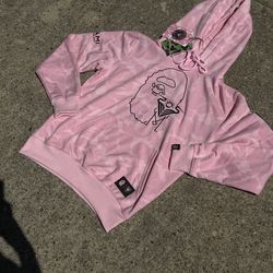 Pink BAPE hoodie inter miami messi   Size Medium
