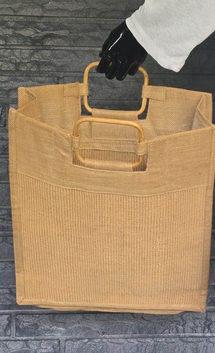 Jute Stylish Tan Tote Bag