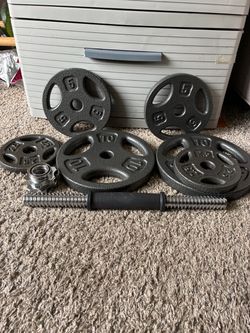 Adjustable Dumbbell Bar with Weight Plates Set