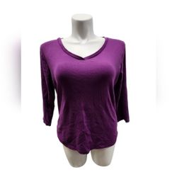 Chico's Size 3 XL Size 16 Rich Purple Long Sleeve Top