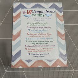 11x14in Hangable 10 Commandments for Kids