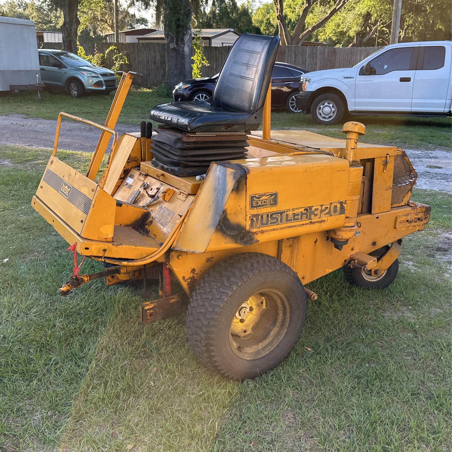 Excel Hustler 320  Mower  With Diesel Engine  Runs and drives Comes (Parts only more deck See Pics)