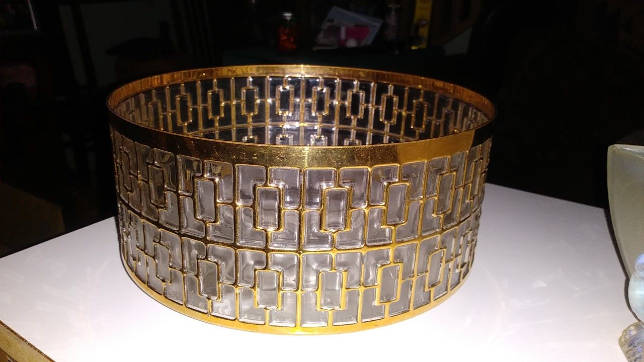Vintage Mid Century Modern Imperial Gold Shoji Punch Bowl