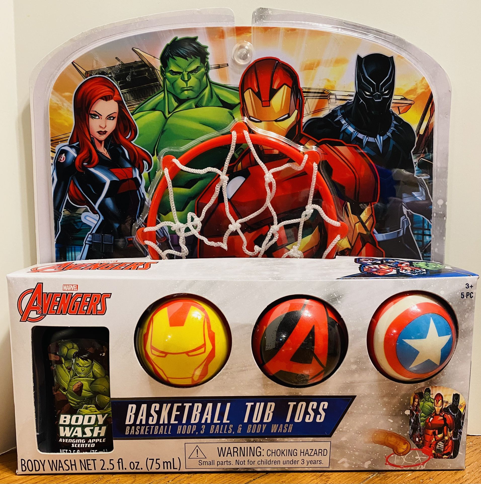 Kids 5-Piece Bathtub Basketball Sets — Avengers OR Spider-Man