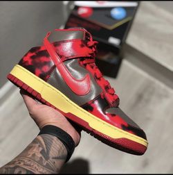 Nike Dunk High Red Acid Rain Size 10.5