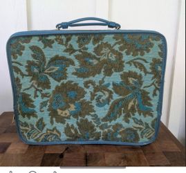Vintage Floral Tapestry Suitcase Luggage