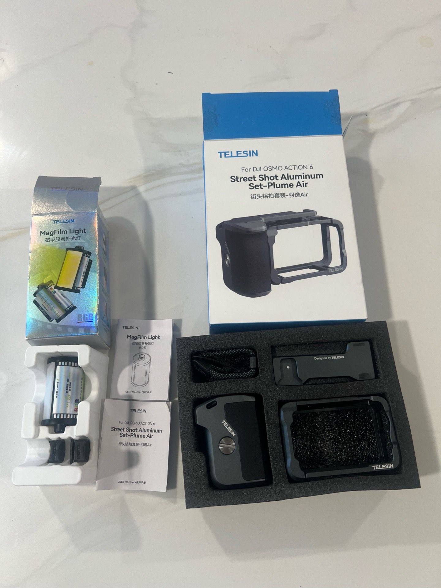 TELESIN Street Grip Kit for GoPro HERO 13 & Mini Magnetic LED Video Light RGB