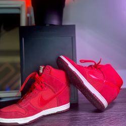 Nike Dunk Sky Hi Essential Wedge Shoes Geranium Red (6.5 Women’s)