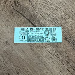vintage theater ticket proof from michael todd theatre ryans daughter