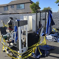 Commercial gym equipment exercise weight workout elliptical squat rack power tower