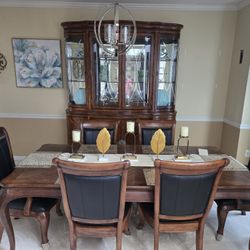 Real Wood Dining Set With China Cabinet Buffet