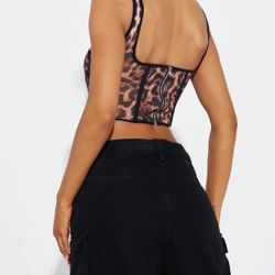 Leopard corset top